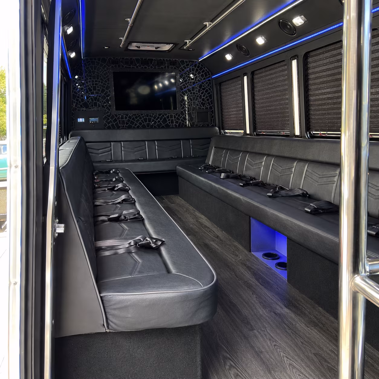 Oceanside Birthday, Sweet 16, & Quinceañera Transportation party bus exterior