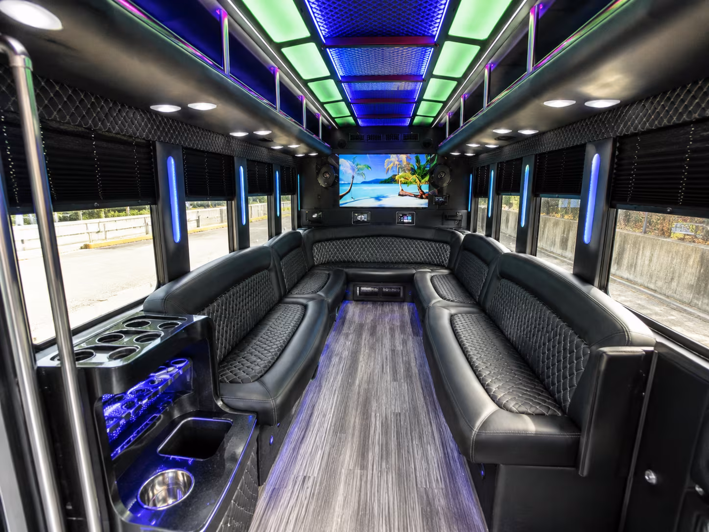Oceanside Prom & Homecoming Transportation party bus exterior