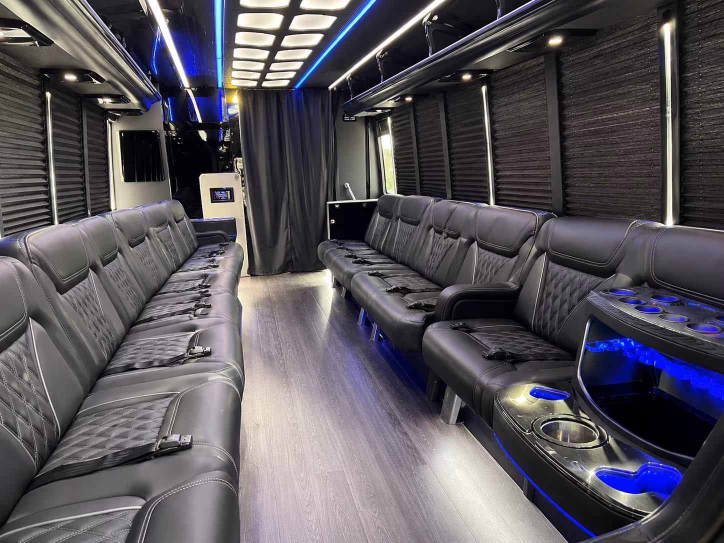 Oceanside Wedding Transportation party bus interior