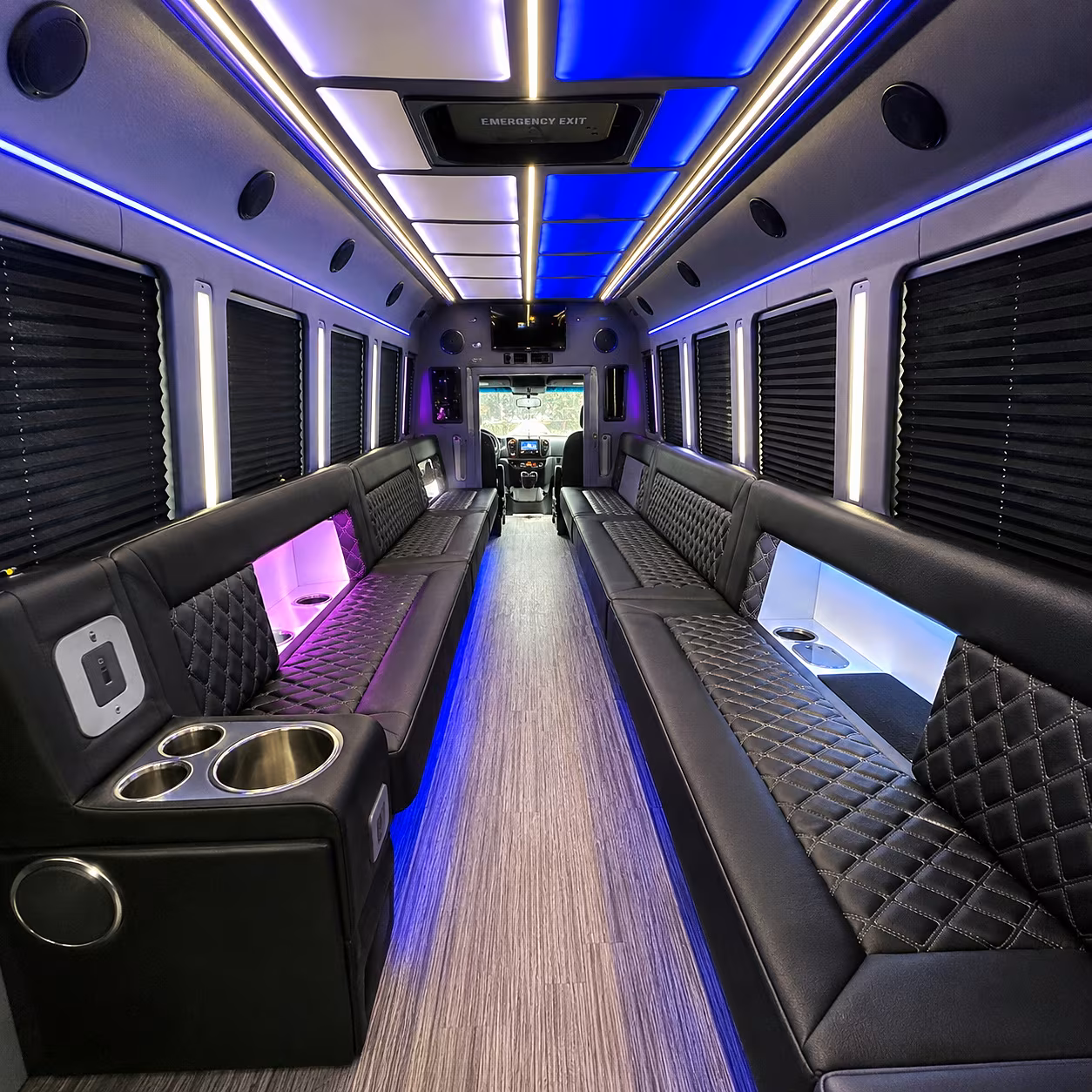 Oceanside Winery Tour & Pub Crawl Transportation party bus interior